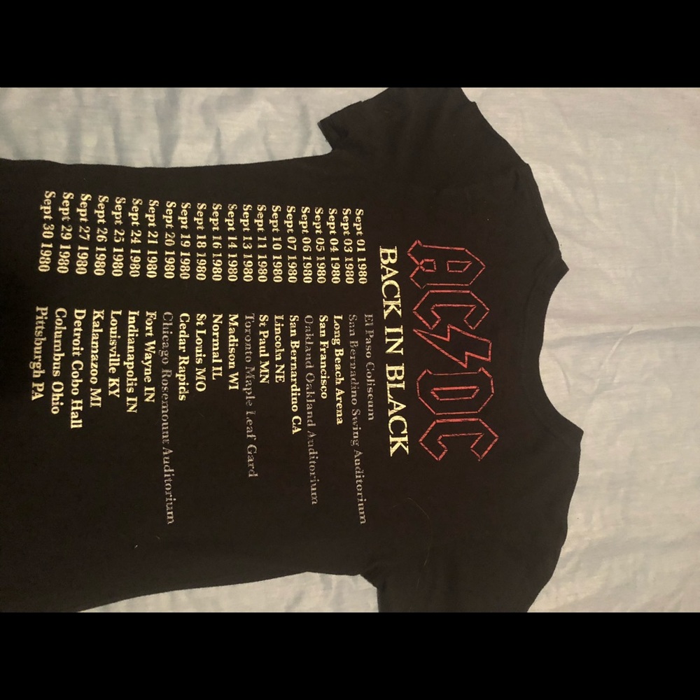 Vintage Ac/Dc Back In Black 1980 Concert Shirt Wow - Gem